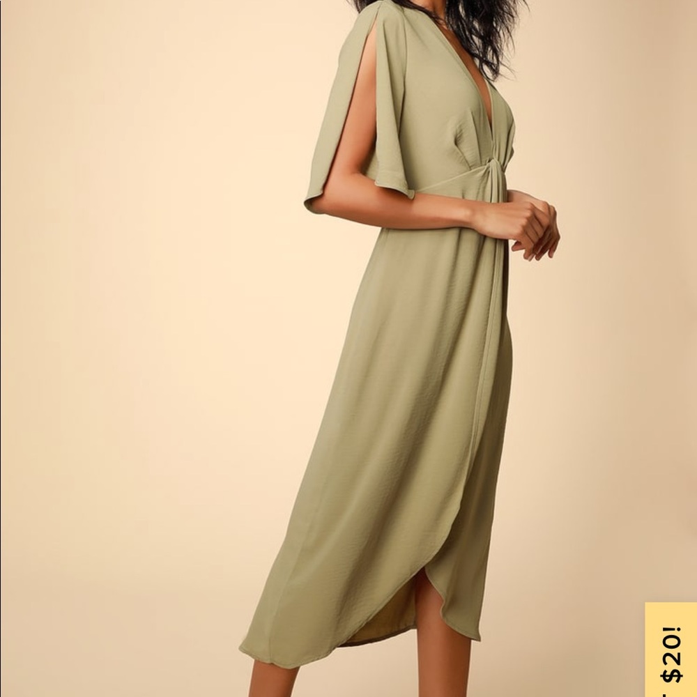 Sage green midi dress
